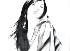 Wallpapers Art - Pencil Portrait Iya (by Dobermann)