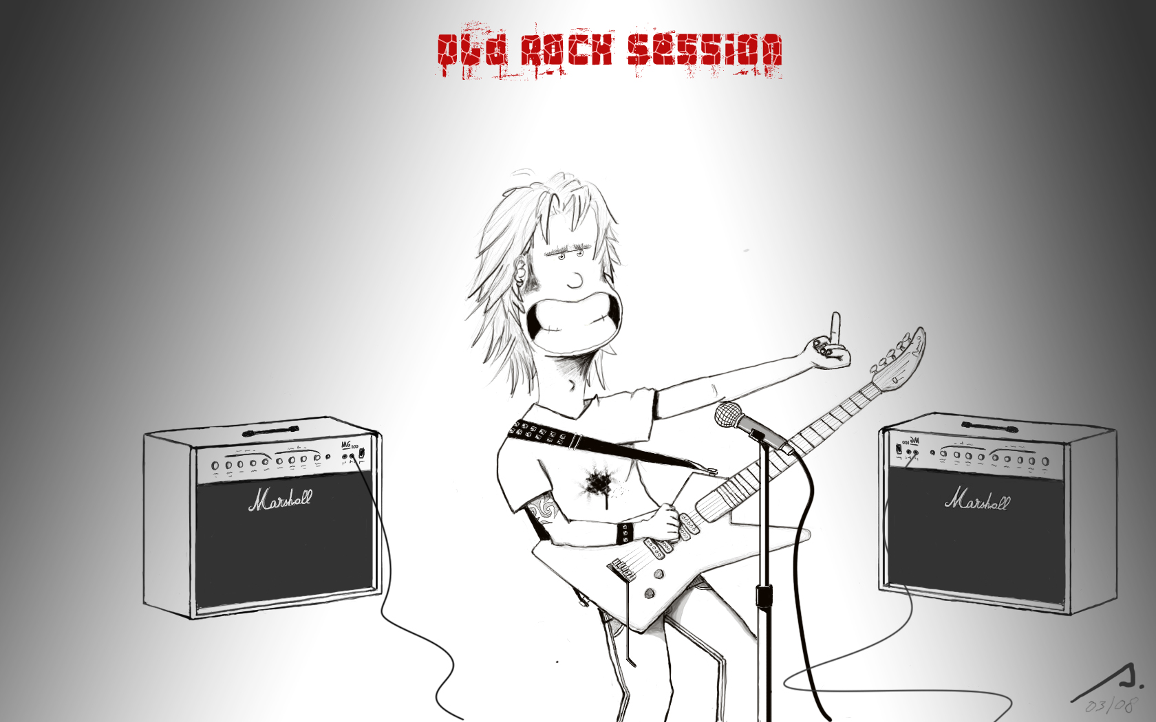 Wallpapers Art - Painting Characters Old Rock Session