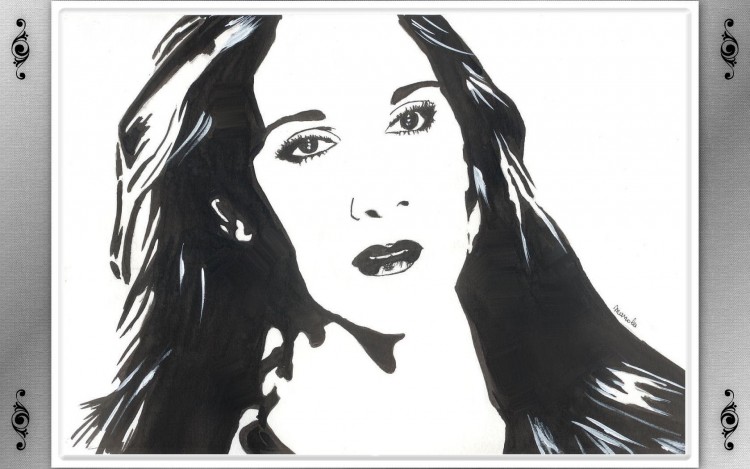 Wallpapers Art - Painting China Ink Celine Dion