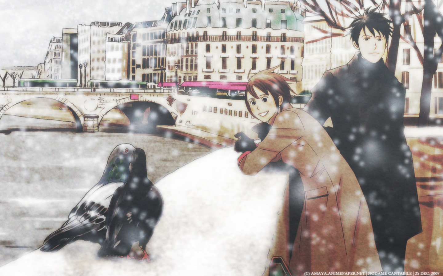 Fonds d'cran Manga Nodame Cantabile sous la neige