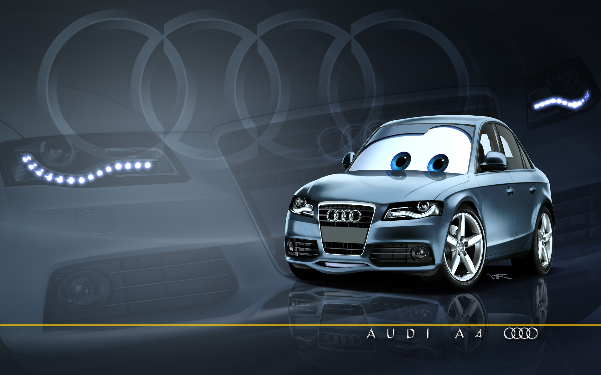 Wallpapers Cartoons Cars 1 and 2 Pixarized Audi A4