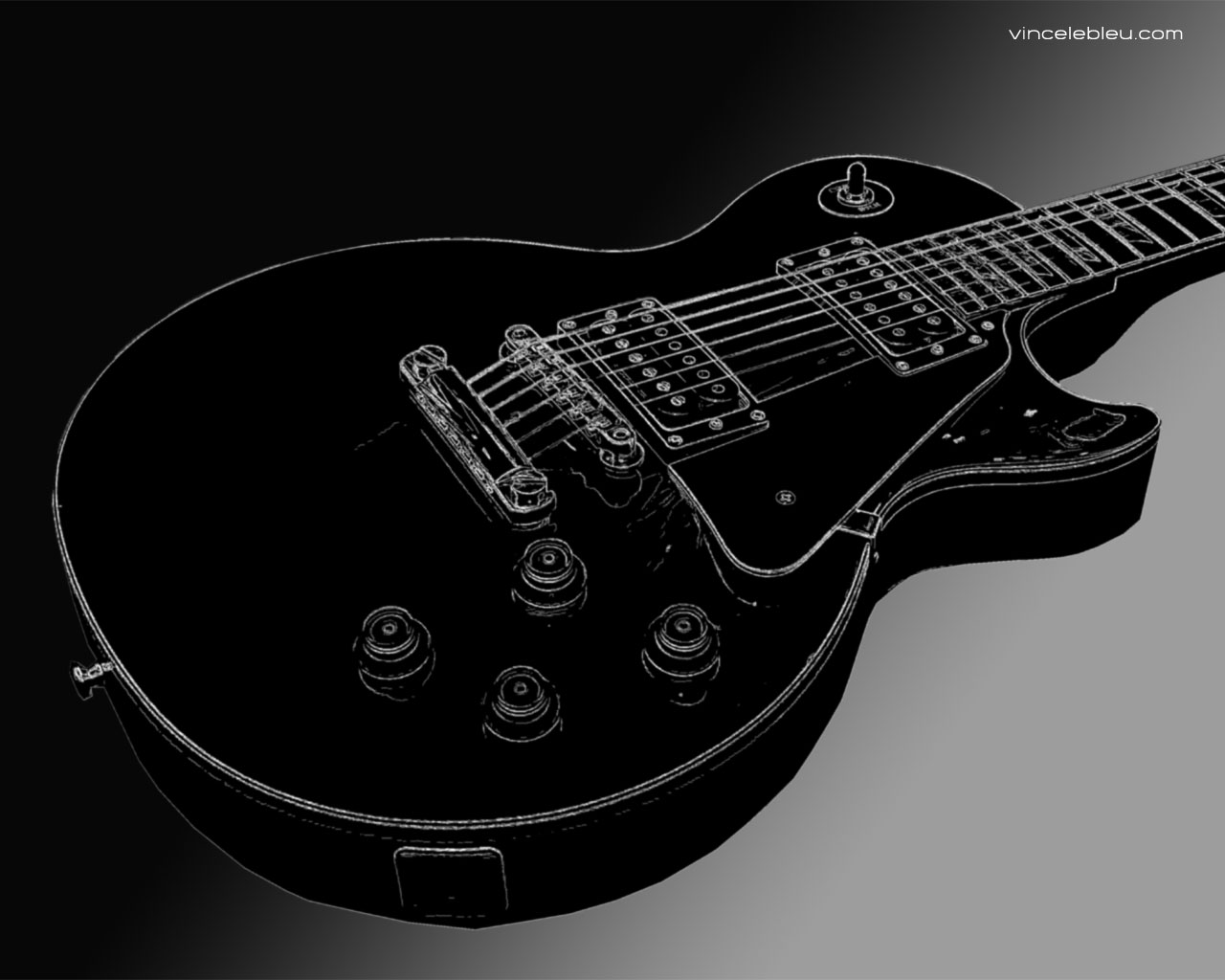 Wallpapers Music Instruments - Guitares les paul N&B 1280 - 1024