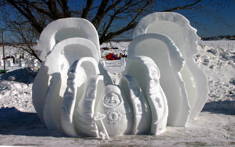 Fonds d'cran Nature Saisons - Hiver Sculture sur neige