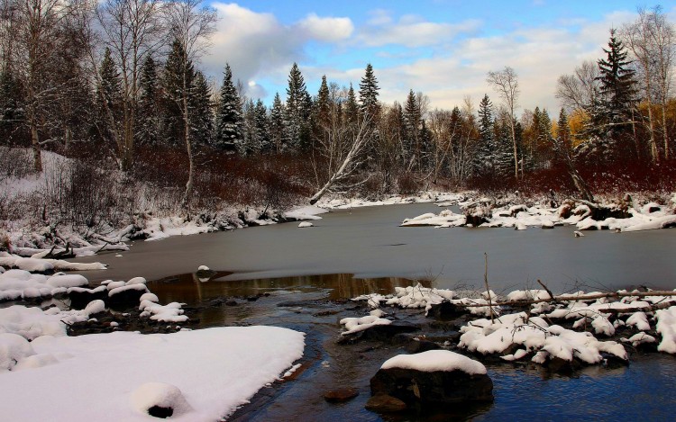 Fonds d'cran Nature Lacs - Etangs L'hiver Quebecois