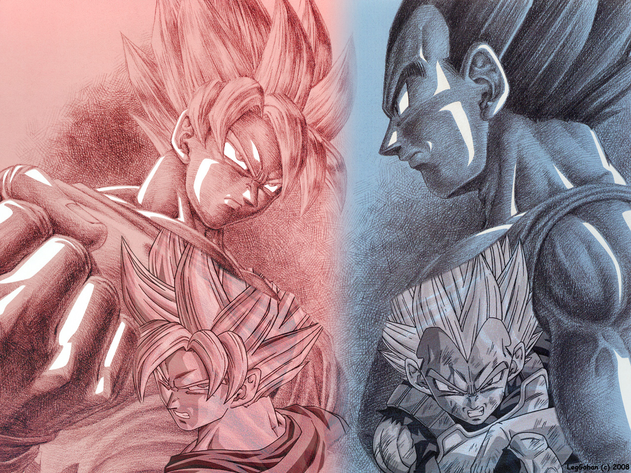 Fonds d'cran Manga Dragon Ball Z Son Goku VS Vegeta