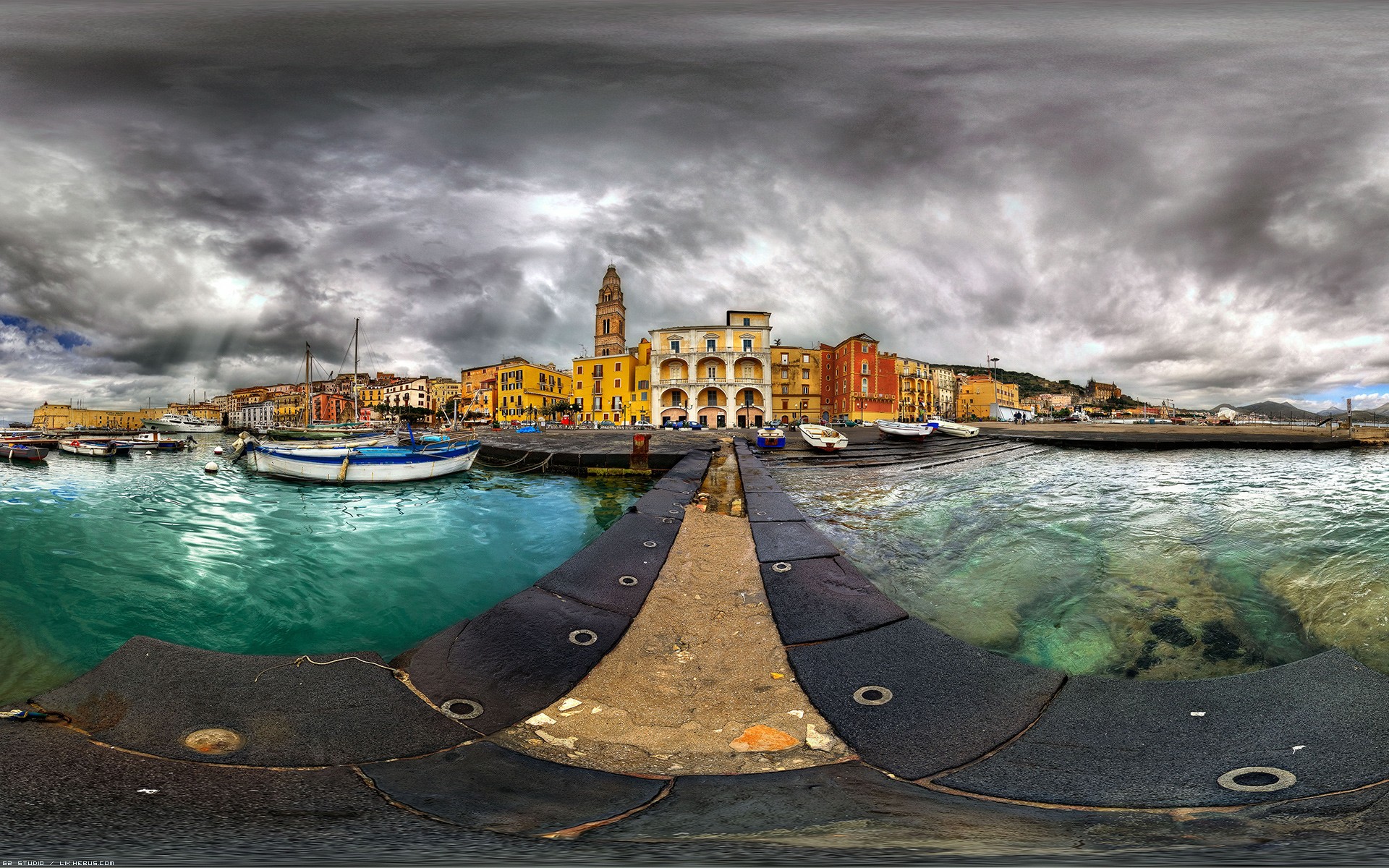 Wallpapers Constructions and architecture Harbours - Docks Jete en fisheye