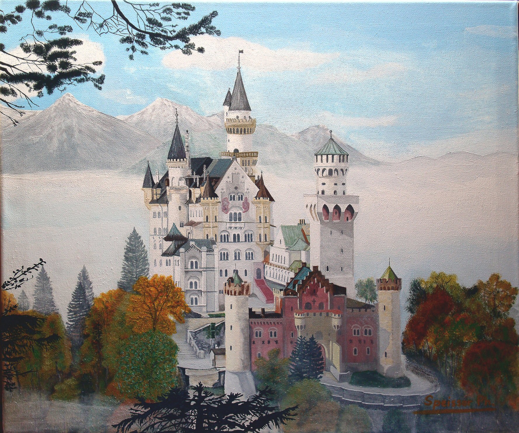 Fonds d'cran Art - Peinture Constructions chateau du Neuschwanstein