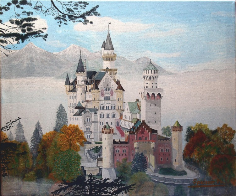 Fonds d'cran Art - Peinture Constructions chateau du Neuschwanstein