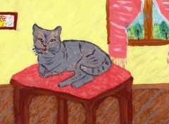 Wallpapers Art - Painting le repos du chat