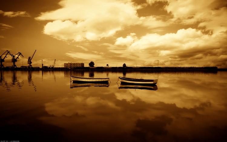 Wallpapers Boats Small Boats - Canoes Reflets d'or