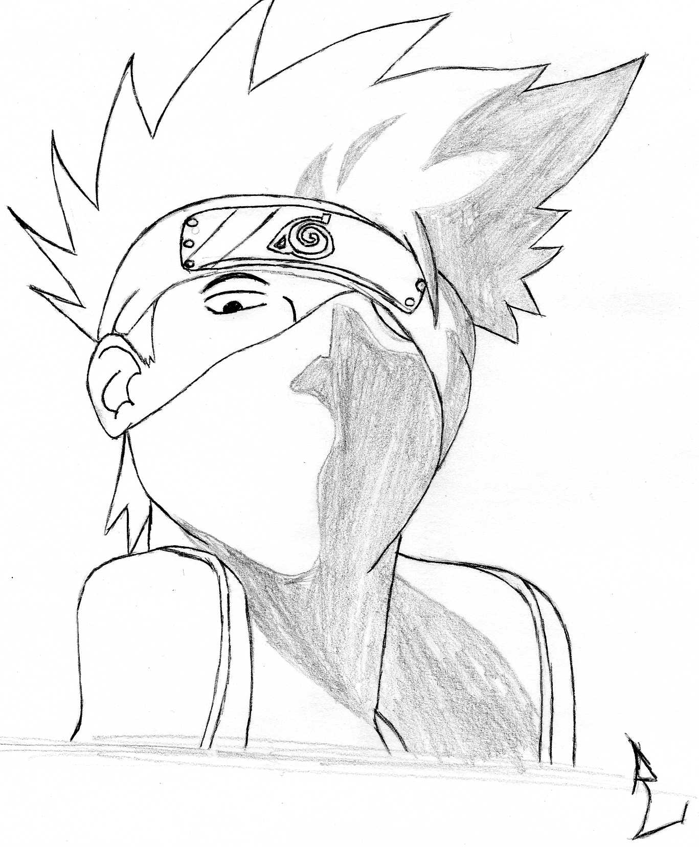 Wallpapers Art - Pencil Manga - Naruto kakashi sensei