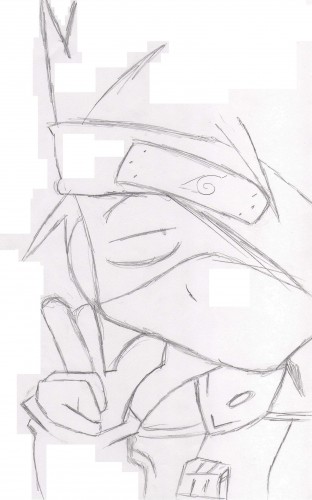 Fonds d'cran Art - Crayon Manga - Naruto Kakashi