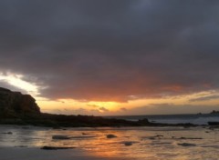 Fonds d'cran Nature Coucher de soleil plage de Porstvign