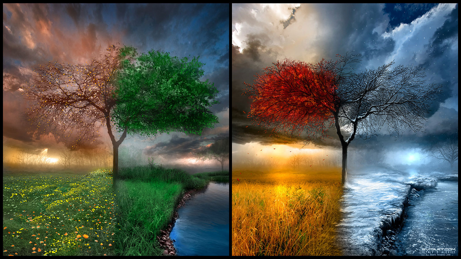 Wallpapers Digital Art Nature - 4 Seasons Dégradé de saisons