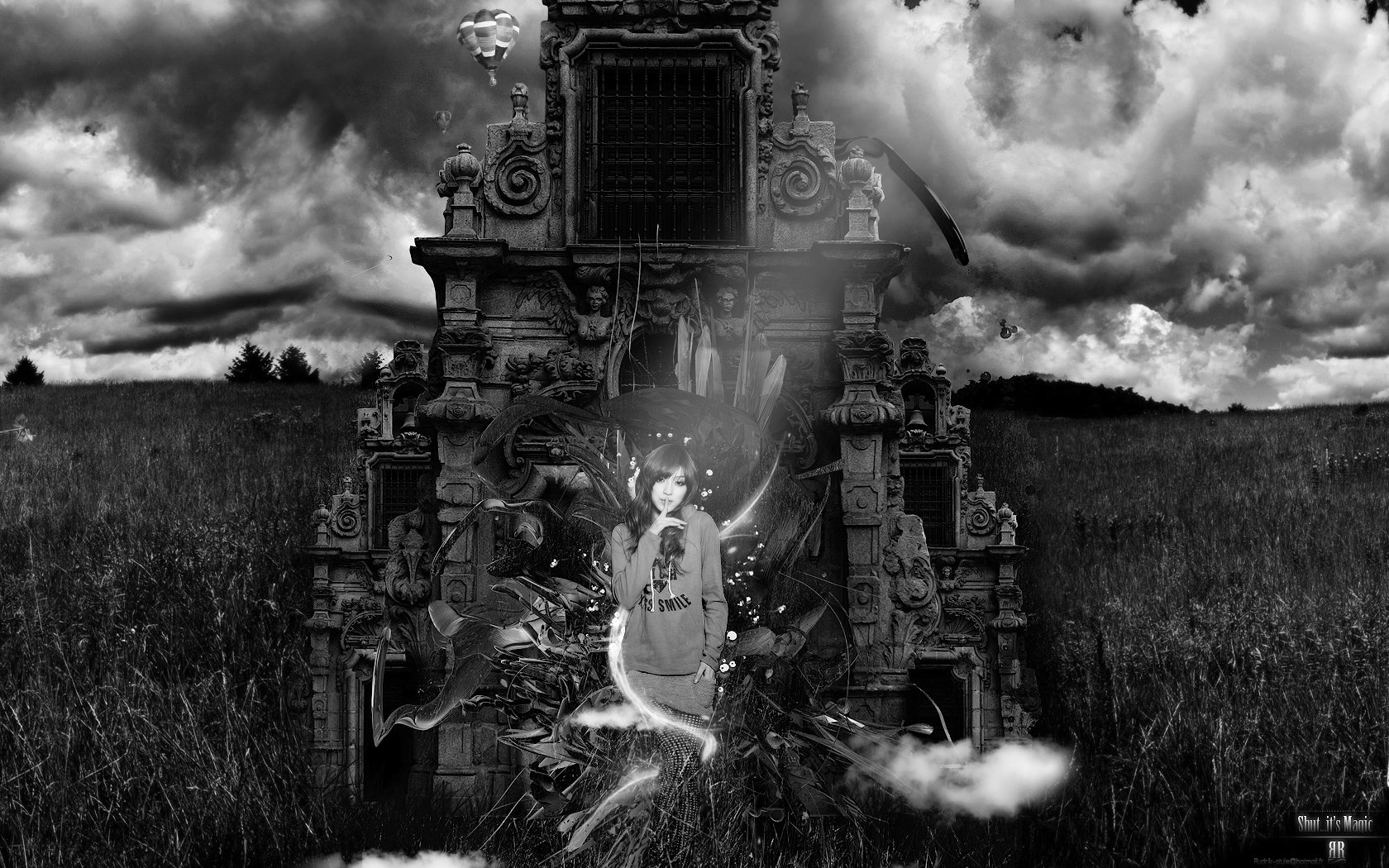 Wallpapers Digital Art Black & White Shut..;It's magic