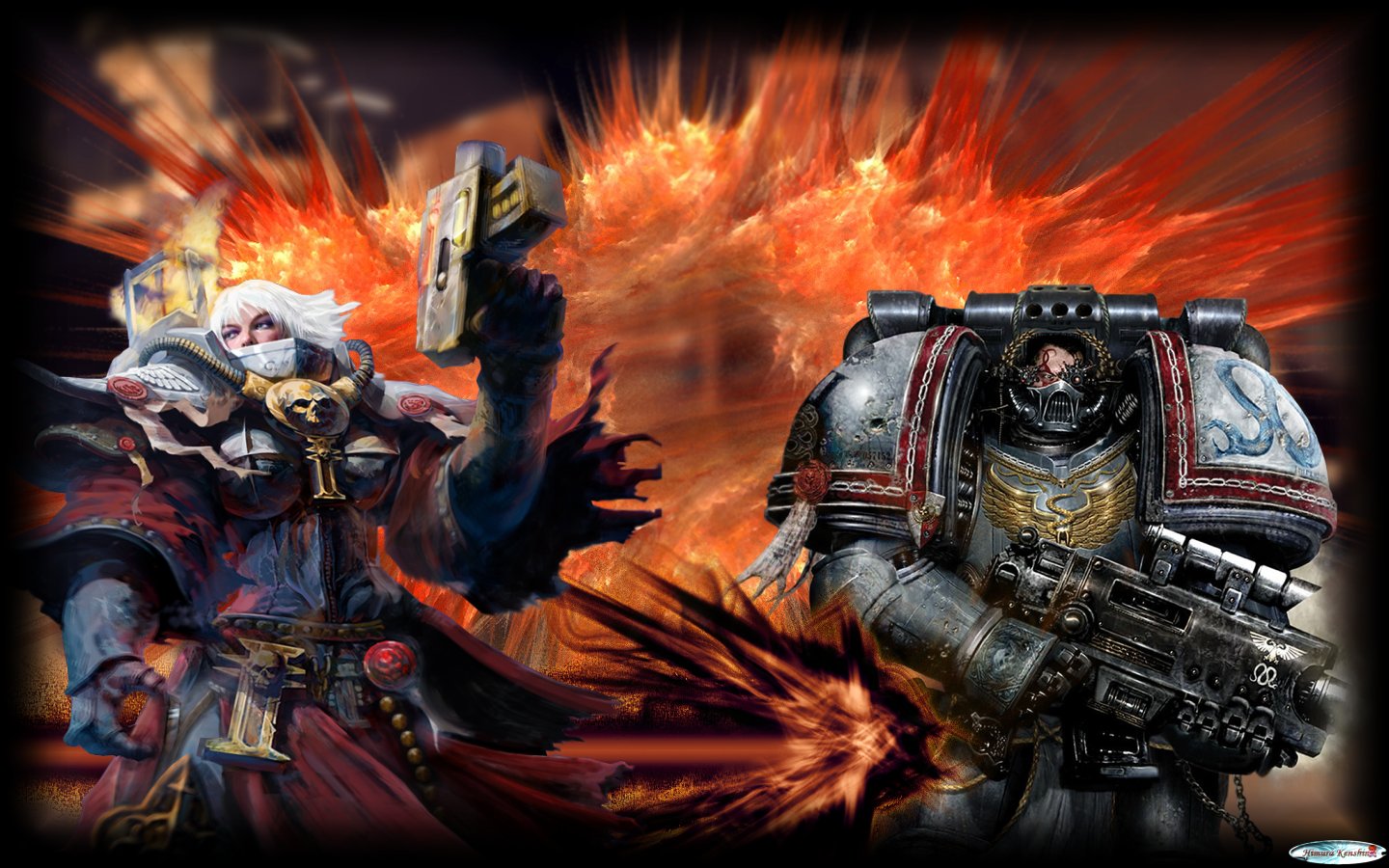 Wallpapers Video Games Warhammer 40.000 : Dawn of War - Soulstorm Space marines & sister of battle