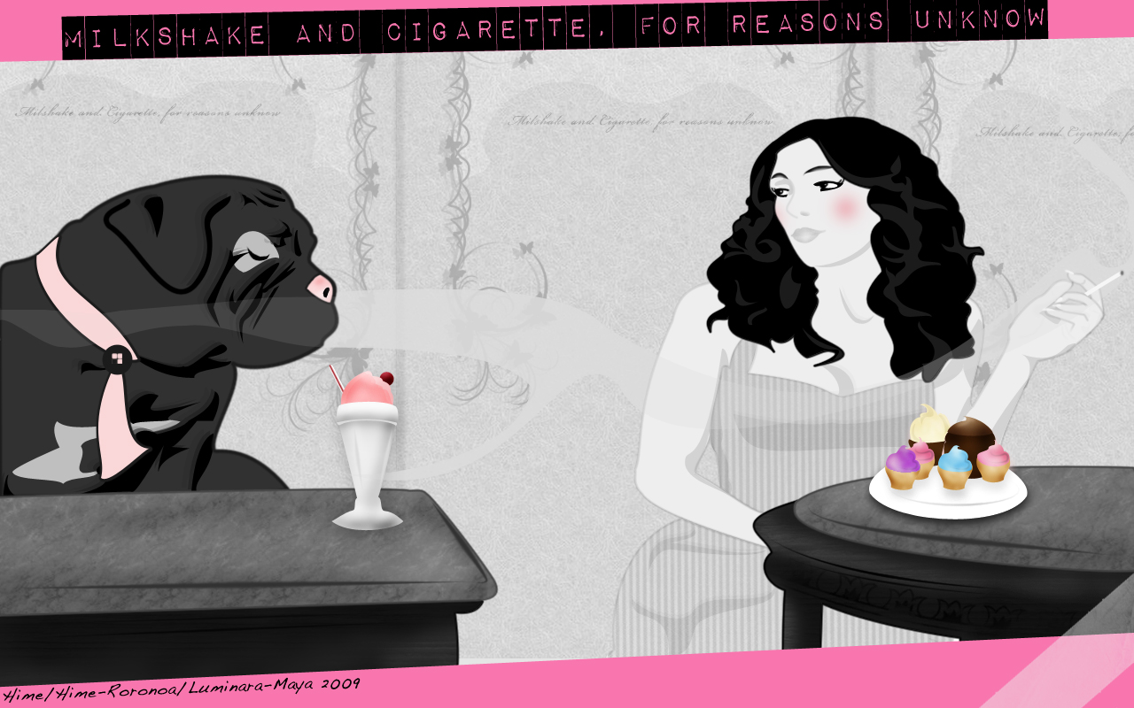 Fonds d'cran Art - Numrique Femmes - Fminit Milkshake and cigarette, for reasons unknow