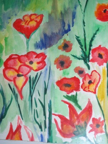 Fonds d'cran Art - Peinture Fleurs coqulicots