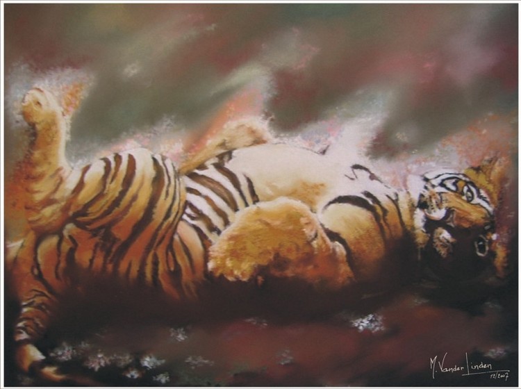 Fonds d'cran Art - Peinture Animaux Douceur de tigre