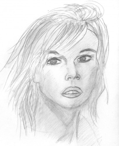 Fonds d'cran Art - Crayon Portraits Brigitte Bardot jeune