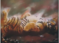 Fonds d'cran Art - Peinture Douceur de tigre