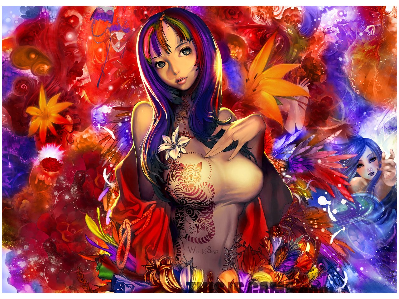 Wallpapers Digital Art Nature - Flowers Floral Girl