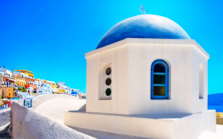 Wallpapers Trips : Europ Greece Blanc et bleu sur fond azur