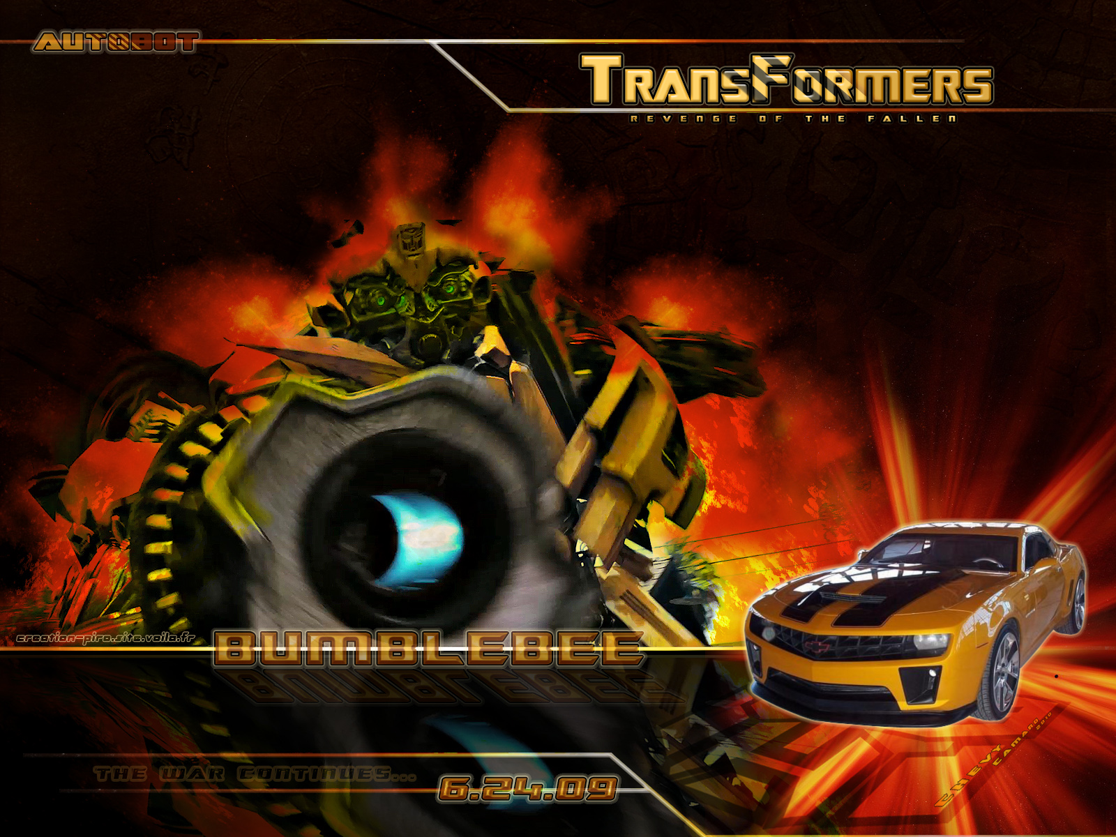 Wallpapers Movies Transformers - Revenge Of The Fallen Bumblee_Chevy Camaro2010