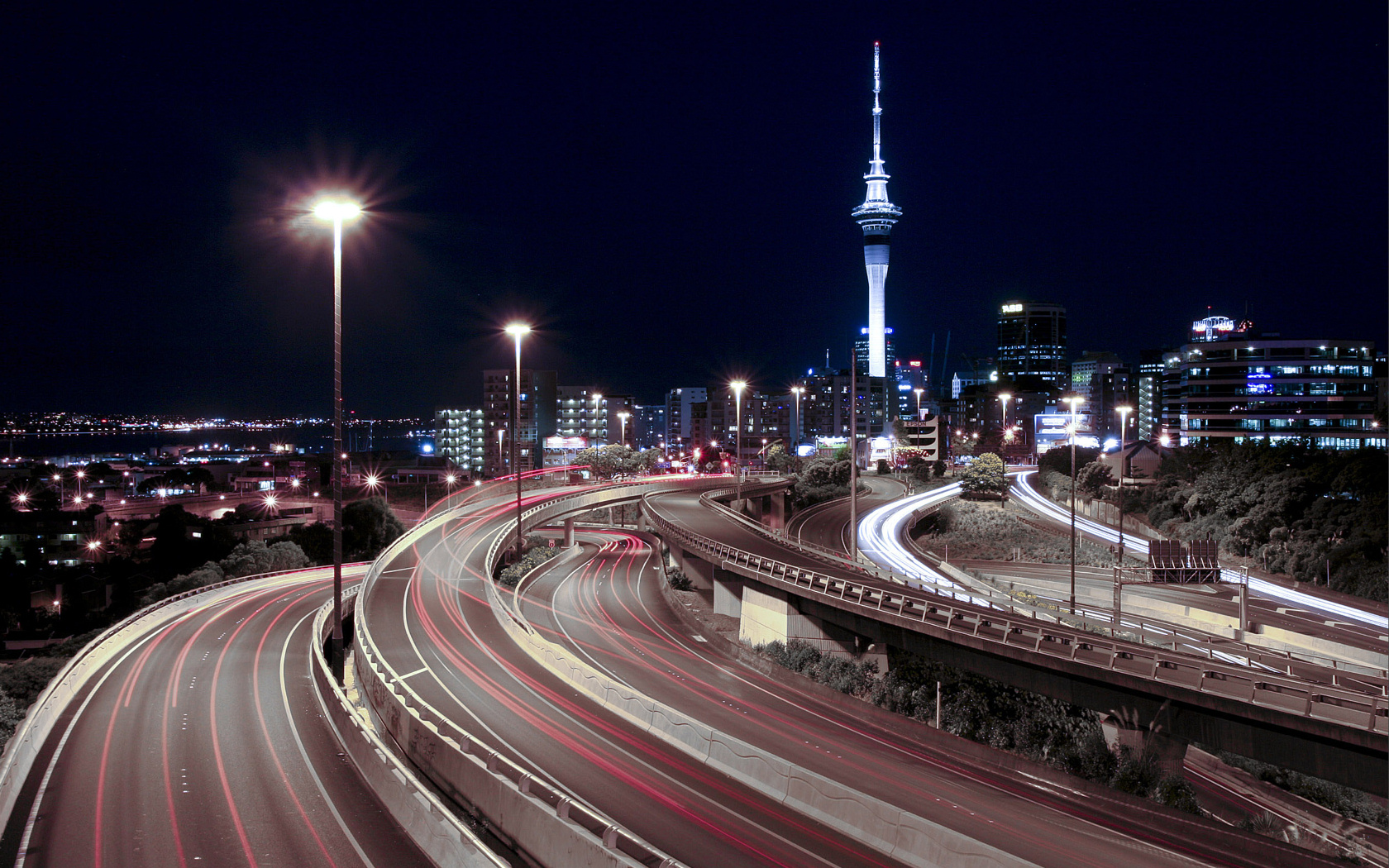 Fonds d'cran Constructions et architecture Routes - Autoroutes Route la nuits