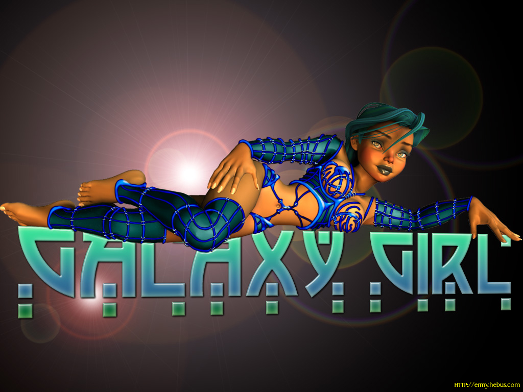 Wallpapers Digital Art Science-Fiction - Robots Galaxy girl