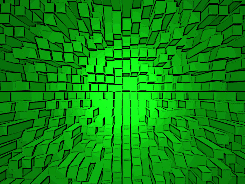 Fonds d'cran Art - Numrique Abstrait Green Cubes