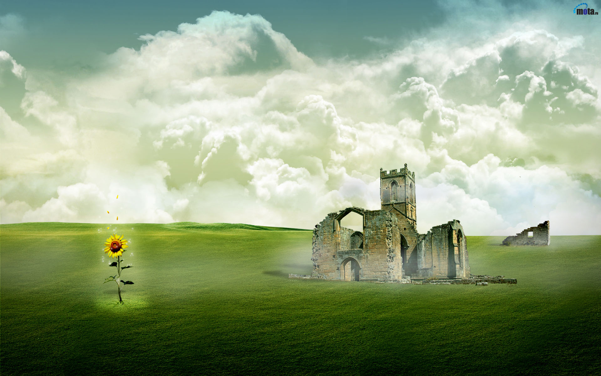 Wallpapers Digital Art Nature - Landscapes Tournesol & Chateaux