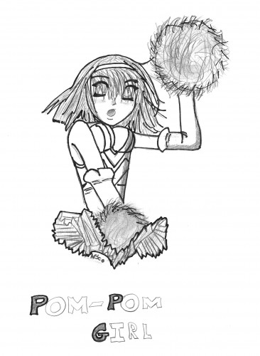 Fonds d'cran Art - Crayon Manga - Divers pom pom girl