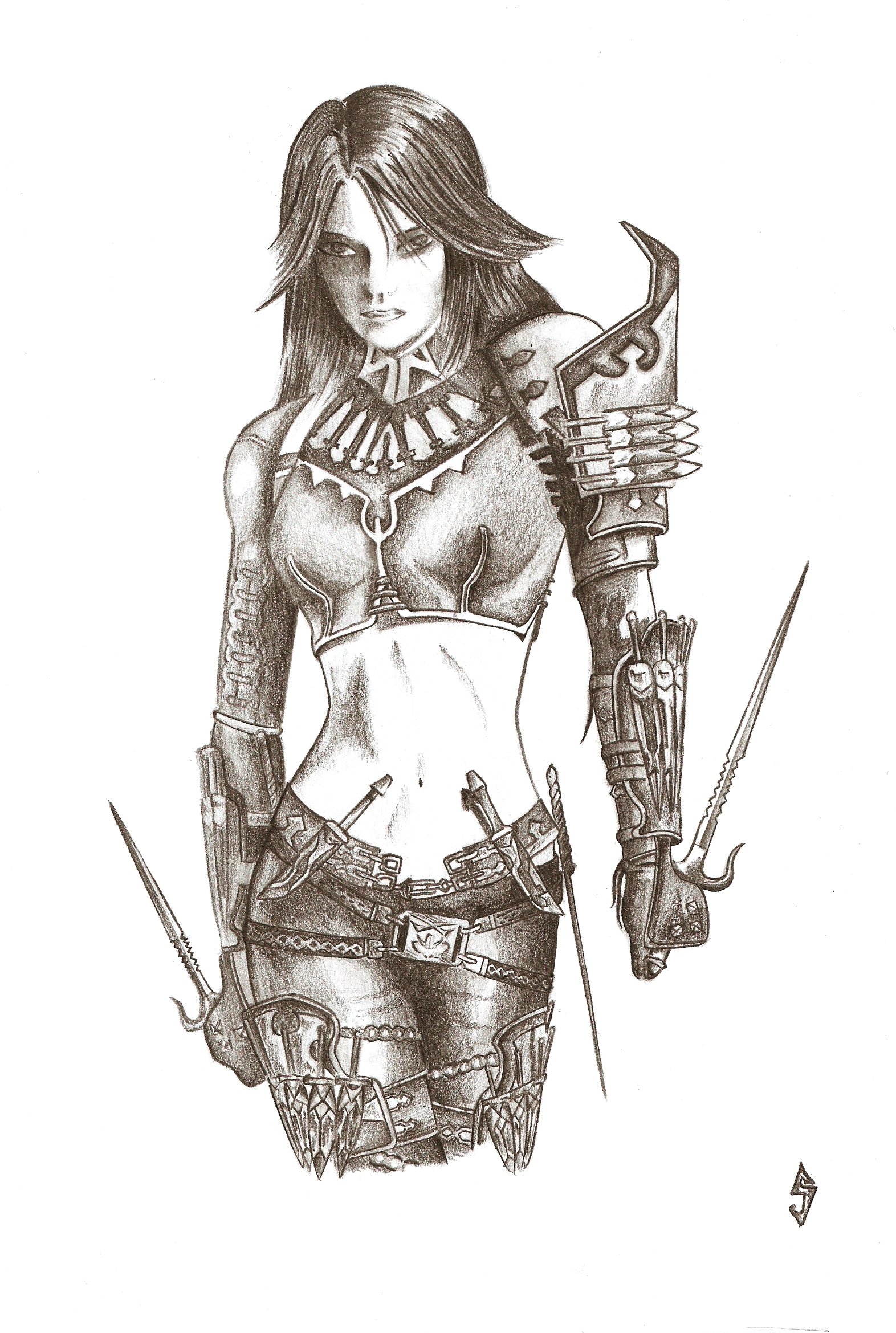 Wallpapers Art - Pencil Fantasy - Warriors (female) 