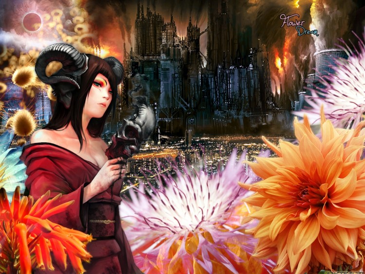 Fonds d'cran Fantasy et Science Fiction Paysages Fantasy Flower dream