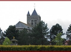 Fonds d'cran Constructions et architecture Eglise de Brouckerque dissimule dans les arbres