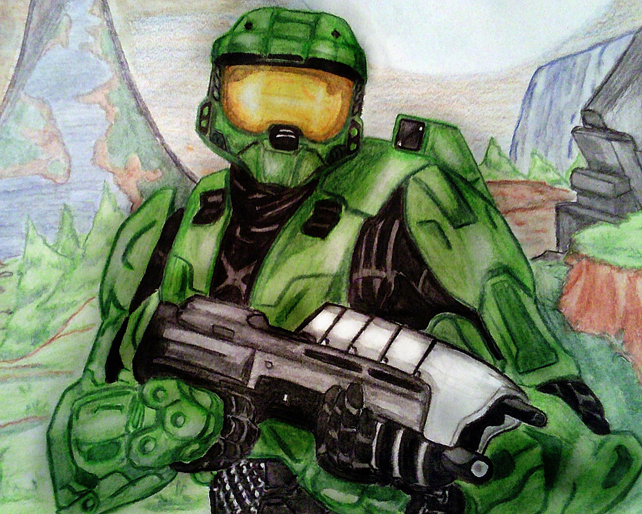 Fonds d'cran Jeux Vido Halo 3 Halo:Master Chief