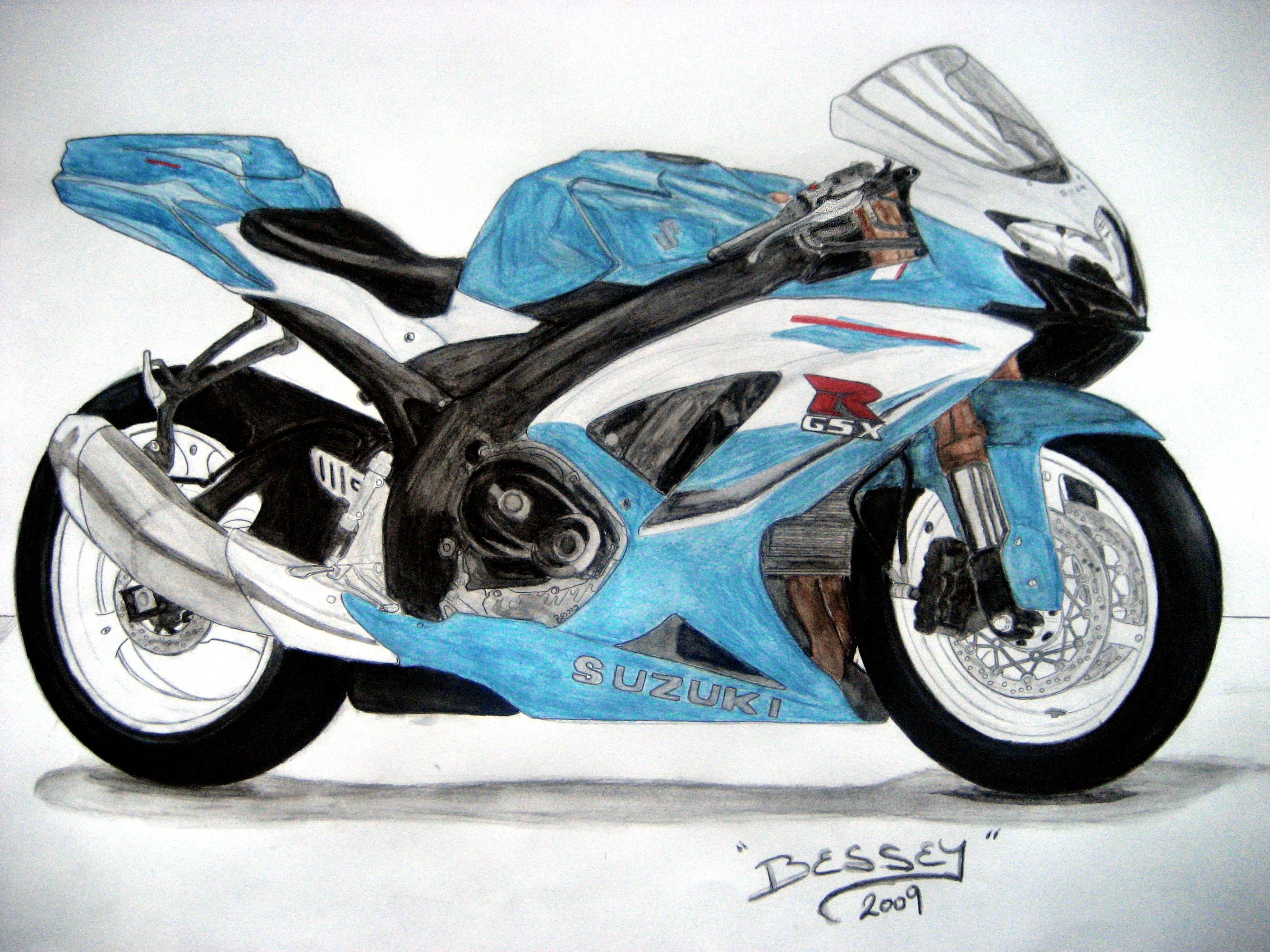 Fonds d'cran Art - Crayon Voitures et Motos Suzuki GSXR 600