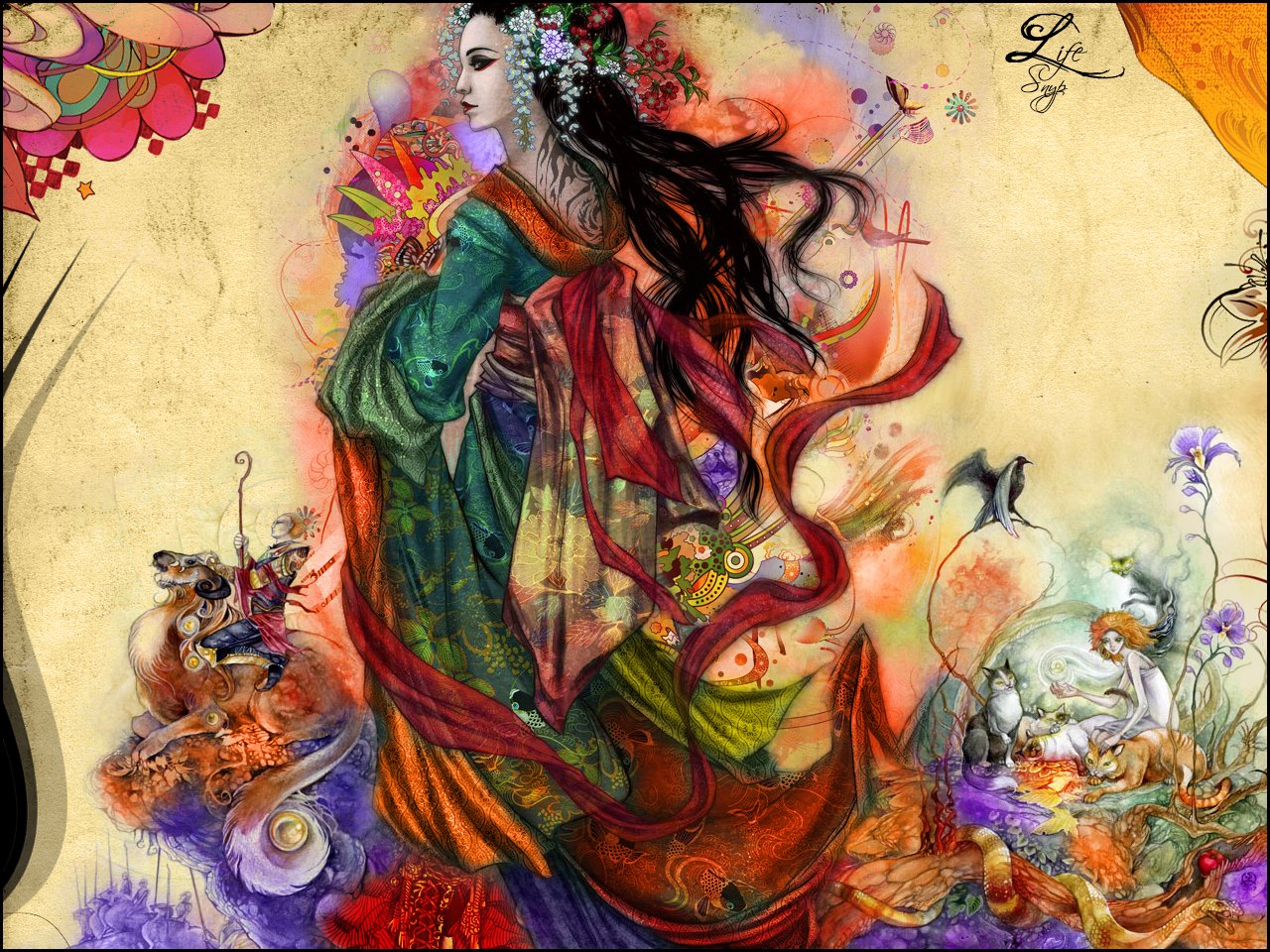 Wallpapers Digital Art Style Asian Living Geisha