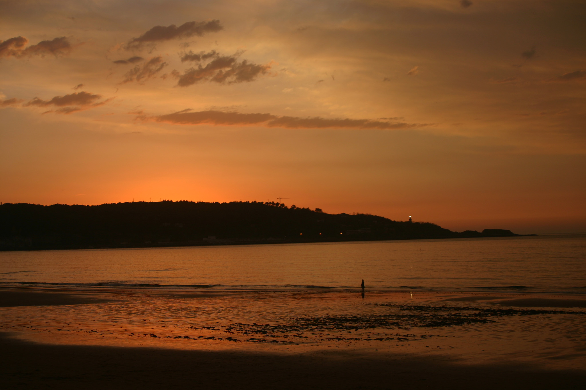 Fonds d'cran Nature Mers - Ocans - Plages Le coucher de la plage