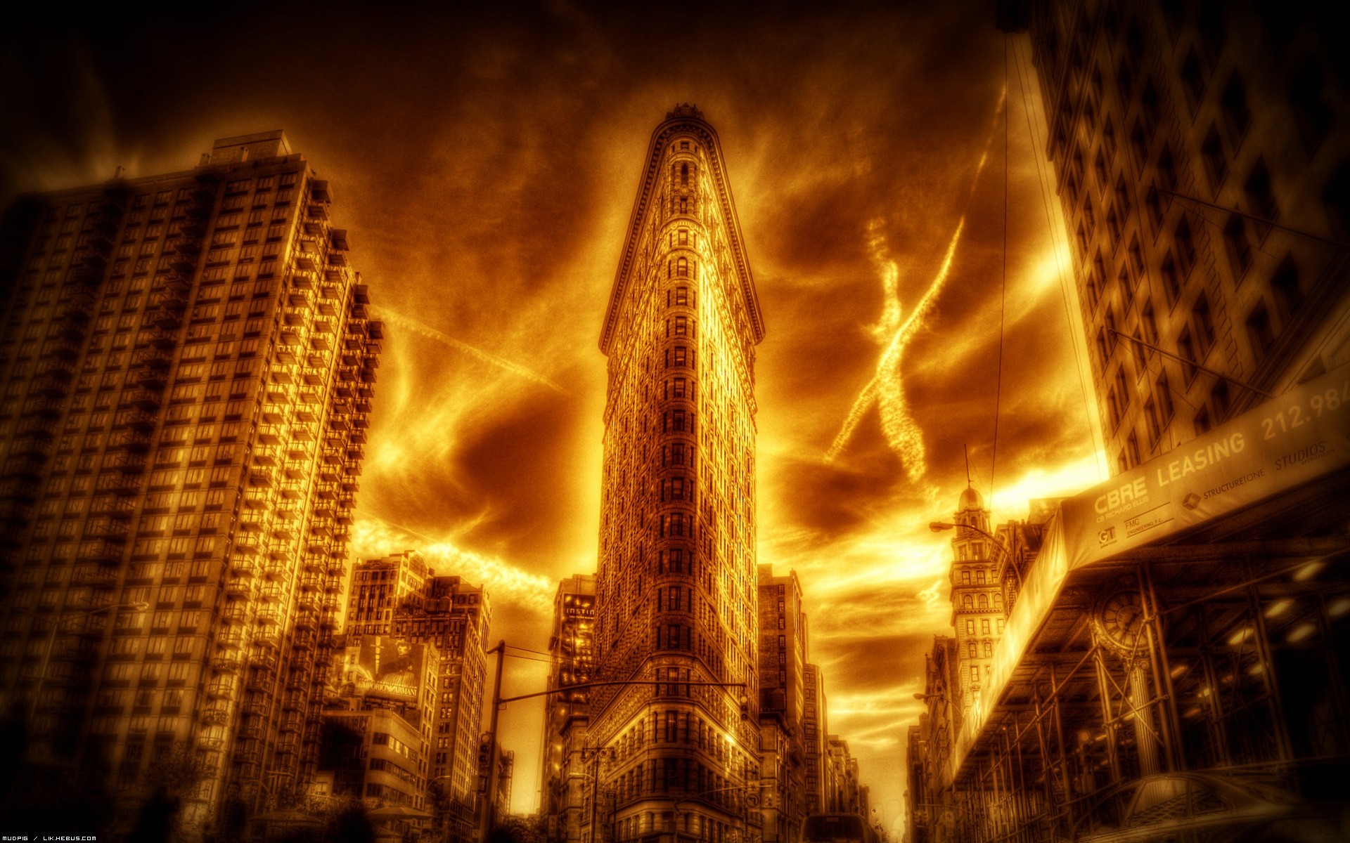 Wallpapers Constructions and architecture Skyscrapers and Buildings NewYork en flammes