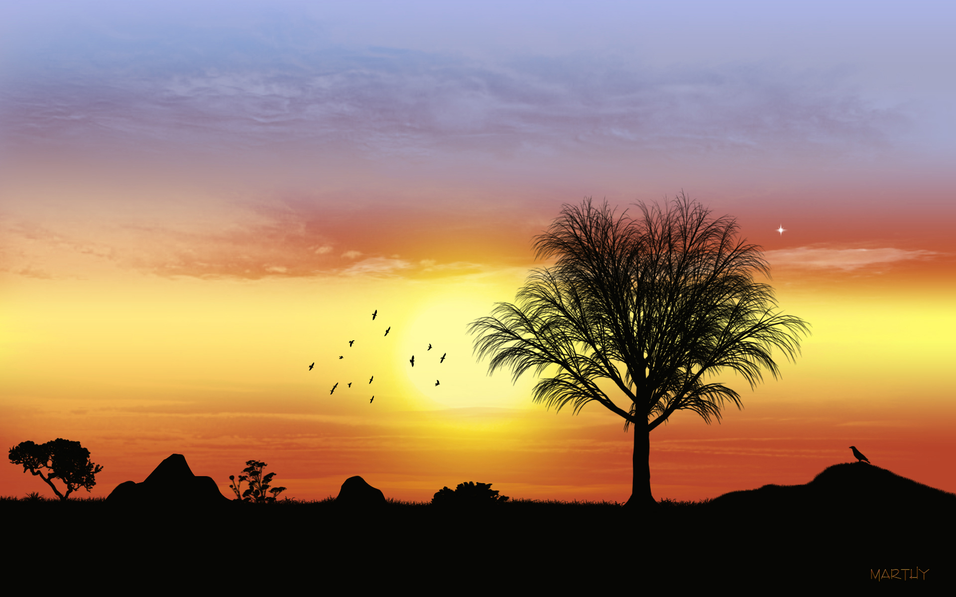 Wallpapers Digital Art Nature - Skies, sunsets Couch de Soleil