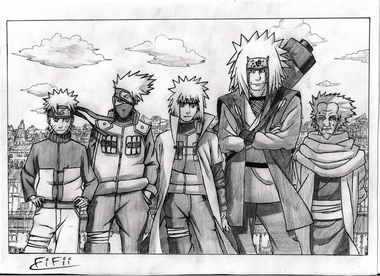 Wallpapers Art - Pencil Manga - Naruto Maitres et lves