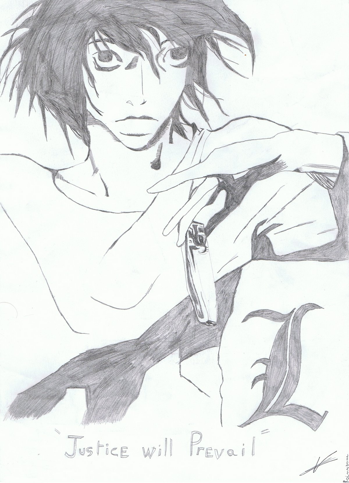 Fonds d'cran Art - Crayon Manga - Death Note L