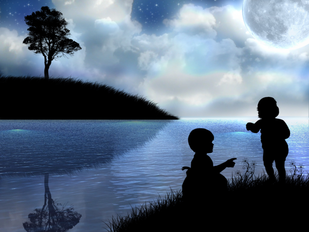 Wallpapers Digital Art Nature - Landscapes deux enfants