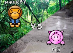 Wallpapers Humor Monkey vs. Pig