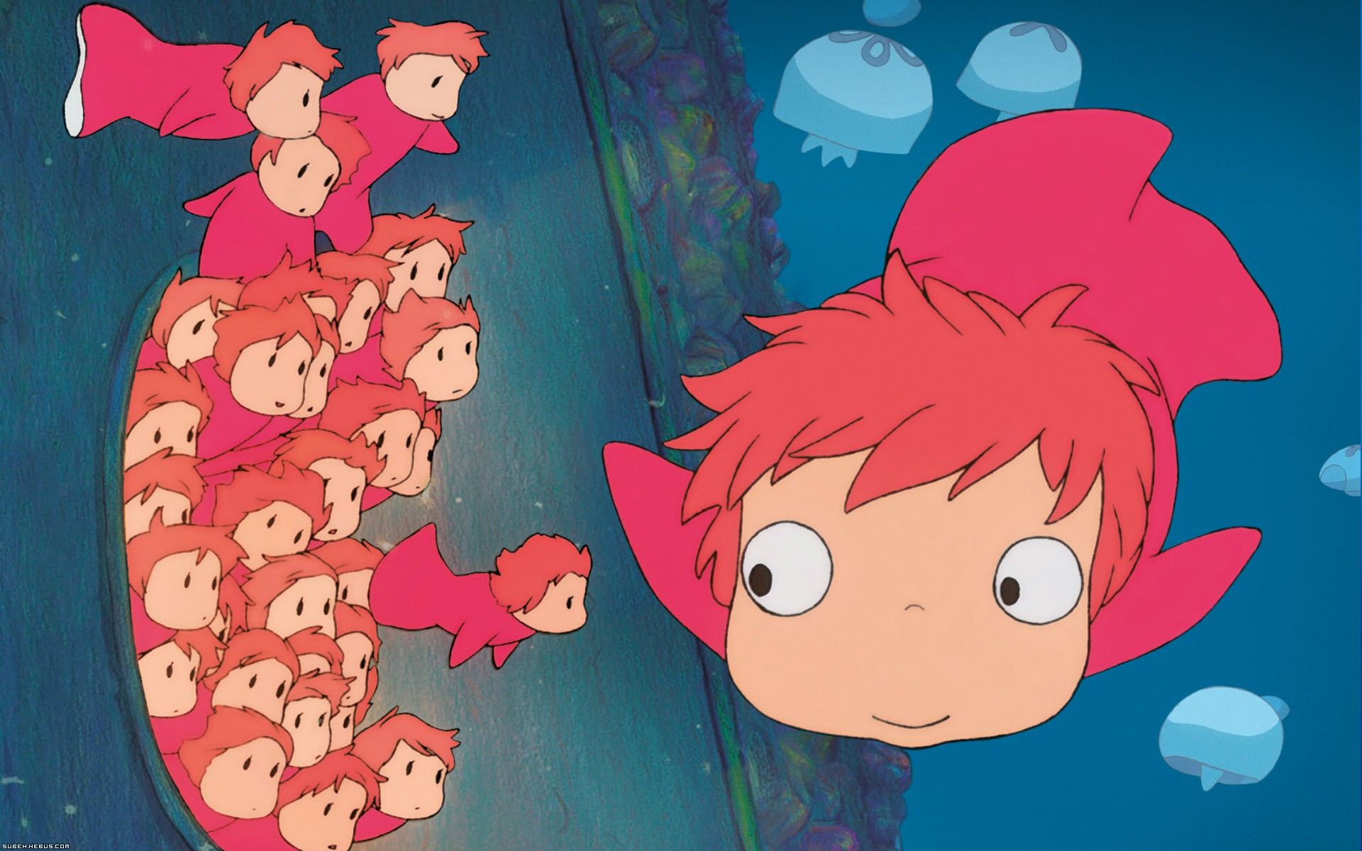 Wallpapers Cartoons Ponyo Ponyo sur la falaise