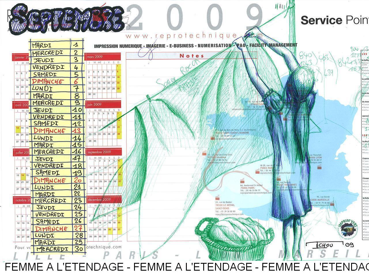 Fonds d'cran Art - Peinture Femmes - Fminit CALENDRIER - SEPTEMBRE 2009