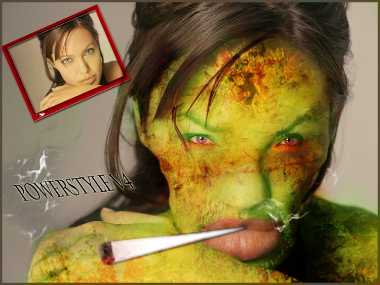 Fonds d'cran Art - Numrique Style Trash Angelina jolie devien ....Angelina vilaine ^^