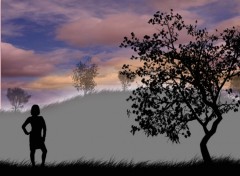 Wallpapers Digital Art une femme devant un arbre 